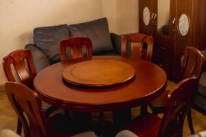 Elegant Circular Wood Dining Table