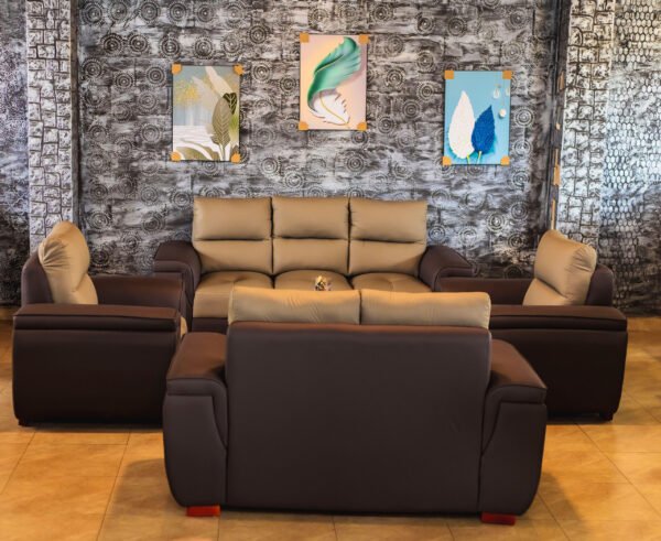 Black & Grey Fully Leather Couch