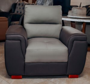 Black & Grey Fully Leather Couch