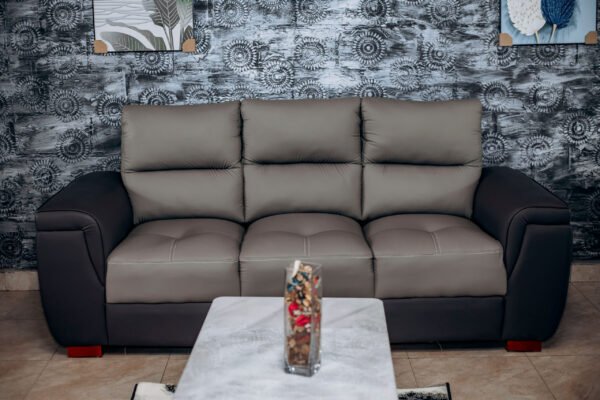 Black & Grey Fully Leather Couch
